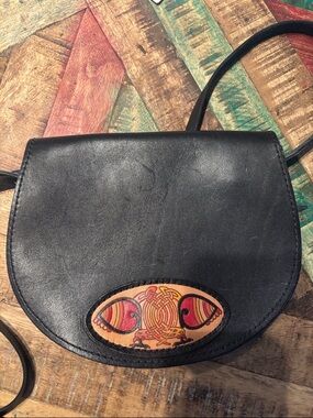 Vintage Leather Celtic Crossbody Bag